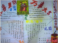 小学生牛年春节习俗手抄报怎么画简单好看